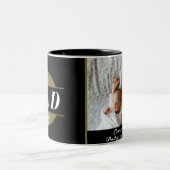 Cool Modern Best VATER Ess Foto Gold Schwarz Zweifarbige Tasse (Mittel)