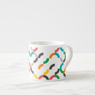 Cool, modern, colorful, trendy circular geometric espressotasse