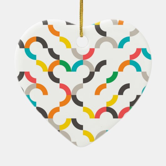 Cool, modern, farbenfroh, trendig kreisförmig geom keramik ornament (Hinten)