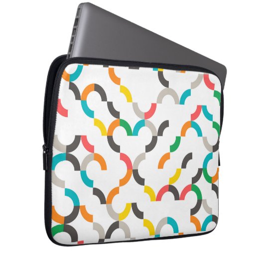 Cool, modern, farbenfroh, trendig kreisförmig geom laptopschutzhülle (Vorne Rechts)