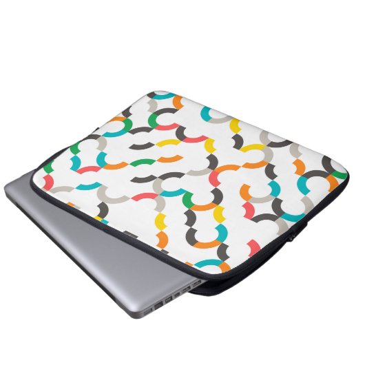 Cool, modern, farbenfroh, trendig kreisförmig geom laptopschutzhülle (Vorne Knopf)