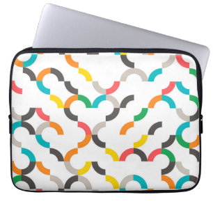 Cool, modern, farbenfroh, trendig kreisförmig geom laptopschutzhülle