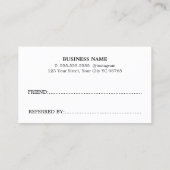 Cool Modern Faux Rose Gold Bold Beauty Salon Empfehlungskarte (Rückseite)