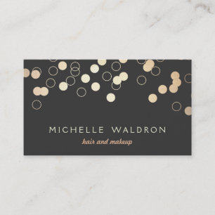 Cool Modern Gold Confetti Makeup Artist Chic Black Visitenkarte
