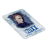 Cool Modern Grunge Foto Blue Grad Ankündigung Magnet (Rechte Seite)