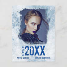 Cool Modern Grunge Foto Blue Grad Ankündigung
