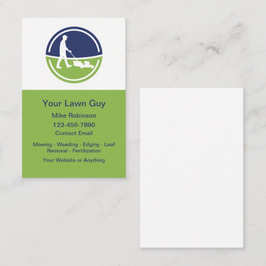 Cool Modern Lawn Service Vertical Business Cards Visitenkarte (Vorne/Hinten)