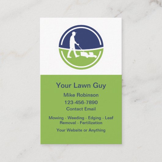 Cool Modern Lawn Service Vertical Business Cards Visitenkarte (Vorderseite)