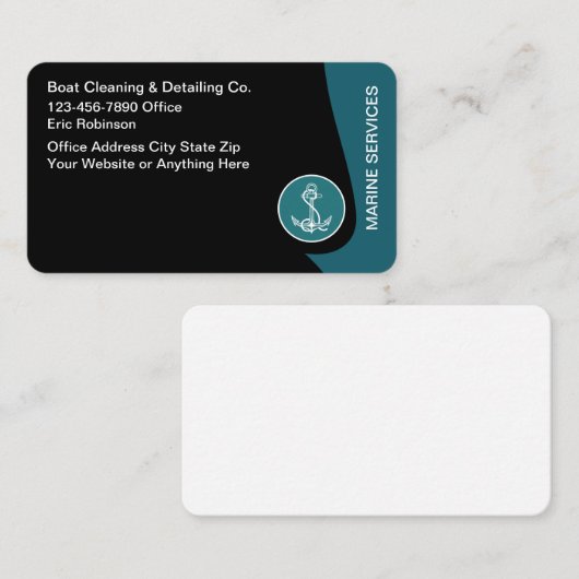 Cool Modern Marine Services Visitenkarte (Vorne/Hinten)