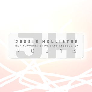 Cool-Modern-Monogramm   Light Grays Rücksendeadres