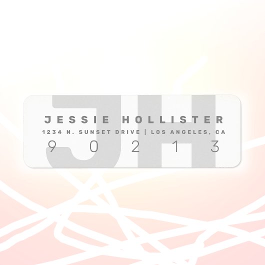 Cool-Modern-Monogramm | Light Grays Rücksendeadres