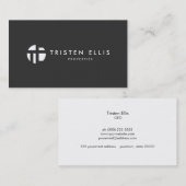 Cool-Modern-Monogramm Schwarz/Weiß-Beruflich Visitenkarte (Vorne/Hinten)