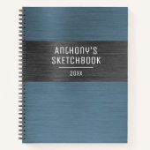 Cool Modern Navy Blue Sketchbook Notizblock (Vorderseite)
