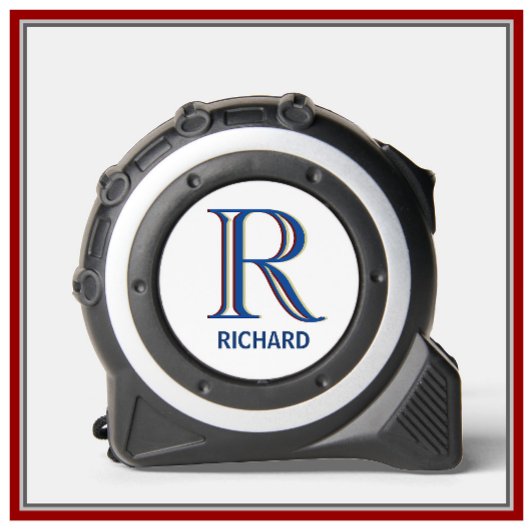 Cool Modern Personalisierter Monogrammname Maßband