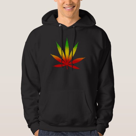 Cool Modern Reggae Rasta Leaf Jamaika Jamaika Hoodie (Vorderseite)