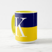 Cool-Modern-Zwei-Tonen-Monogramm Tasse (Vorderseite Links)