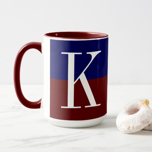 Cool-Modern-Zwei-Tonen-Monogramm Tasse (Mit Donut)