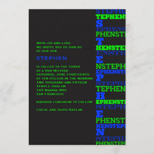 Cool Moderne Bar Mitzvah Einladung Stephen