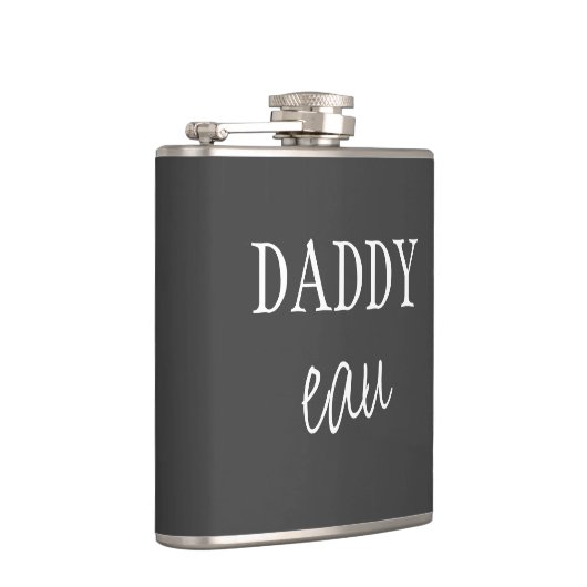 Cool Moderne "Daddy eau" Cheeky Pun Vater Joke Bla Flachmann (Rechts)