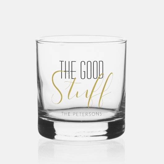 Cool Moderne Elegant Good Tuff Gold Black Name Whiskyglas (Vorderseite)