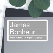 Cool Moderne graue Rücksendeadresse Adressaufkleber