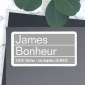 Cool Moderne graue Rücksendeadresse Adressaufkleber