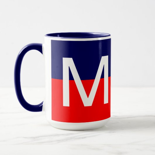 Cool Moderne Rot-Weiß- und Blaumonogramm Tasse (Links)