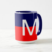Cool Moderne Rot-Weiß- und Blaumonogramm Tasse (VorderseiteRechts)