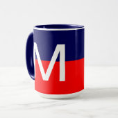 Cool Moderne Rot-Weiß- und Blaumonogramm Tasse (Vorderseite Links)