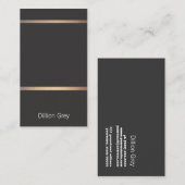Cool-Moderne Schwarz/Gold-Minimalistin Visitenkarte (Vorne/Hinten)