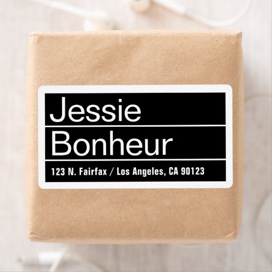 Cool Moderne Schwarz-Weiß-Rücksendeadresse (Insitu)