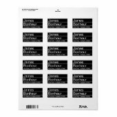 Cool Moderne Schwarz-Weiß-Rücksendeadresse Adressaufkleber (Vorne)