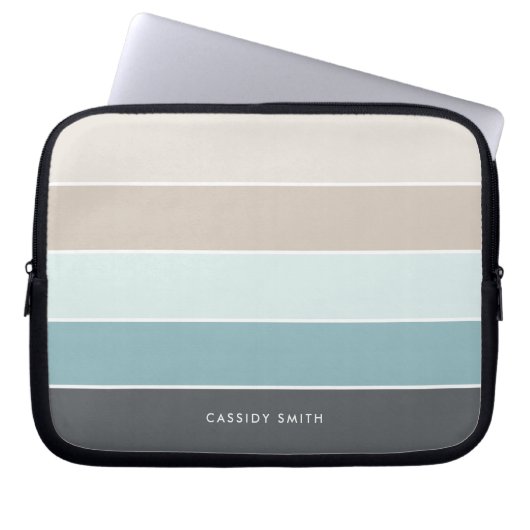 Cool Moderne Streifen Personalisiert Laptopschutzhülle (Vorderseite)