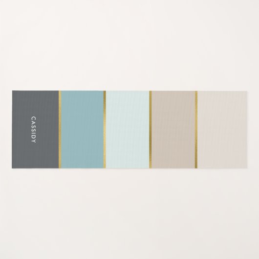 Cool Moderne Streifen Personalisiert Yogamatte (Vorderseite (Horizontal))