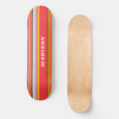 Cool Moderne Streifen Personalisierter Individuell Skateboard (Vorderseite)