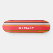 Cool Moderne Streifen Personalisierter Individuell Skateboard (Horizontal)