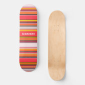 Cool Moderne Streifen Personalisierter Individuell Skateboard (Vorderseite)