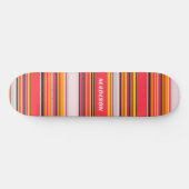 Cool Moderne Streifen Personalisierter Individuell Skateboard (Horizontal)