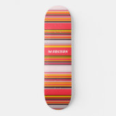 Cool Moderne Streifen Personalisierter Individuell Skateboard (Vorderseite)