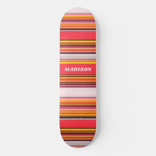 Cool Moderne Streifen Personalisierter Individuell Skateboard (Vorderseite)