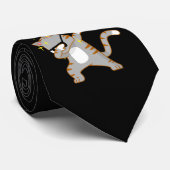 Cool Moderner Hipster Graue Katze Krawatte (Gerollt)