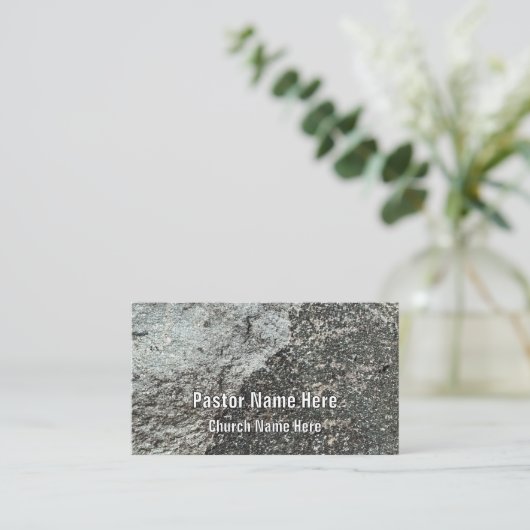Cool Moderner Rock Granite Christlicher KirchenPas Visitenkarte (Stehend Vorderseite)