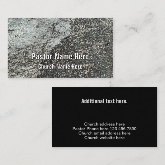 Cool Moderner Rock Granite Christlicher KirchenPas Visitenkarte (Vorne/Hinten)