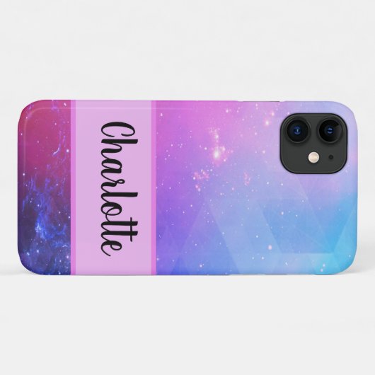 Cool Moderner Rosa & Blauer Galaxiebereich Persona Case-Mate iPhone Hülle (Rückseite (Horizontal))