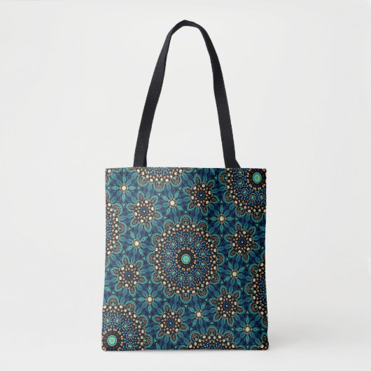 Cool Modernes, Aquamarines Abstraktes Dot Art Must Tasche (Vorderseite)