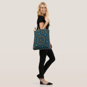 Cool Modernes, Aquamarines Abstraktes Dot Art Must Tasche (Am Model)