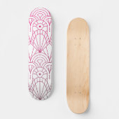 Cool Modernes Art Deco Rosa Weiß Muster Skateboard (Vorderseite)