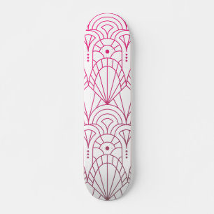 Cool Modernes Art Deco Rosa Weiß Muster Skateboard