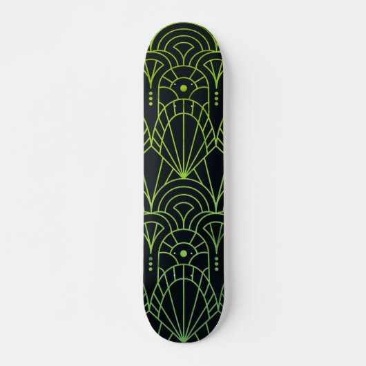 Cool Modernes Art Deco Schwarzes Muster Skateboard (Vorne)