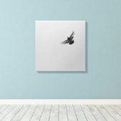 Cool Modernes B&W fliegender Vogel, einfach modern Leinwanddruck (Insitu (Holzboden))